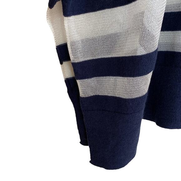 Charming Charlie blue white nautical stripe dolman short sleeve sweater large - Picture 7 of 11